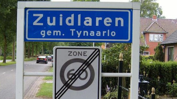 Bord bij binnenkomst Zuidlaren
