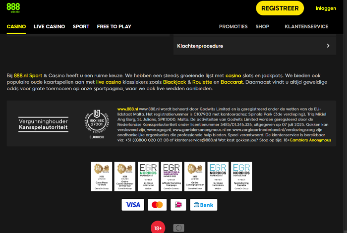 Legaal online 888 casino is betrouwbaar