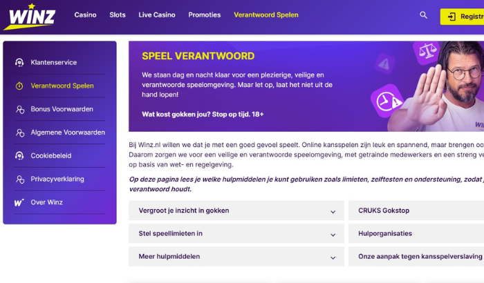 Verantwoord Spelen bij Winz Casino