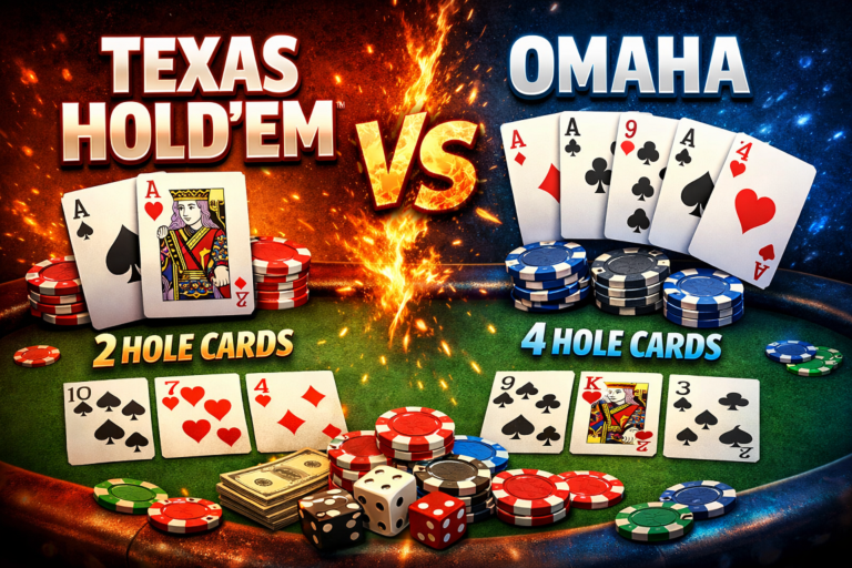 Verschillen tussen Texas Hold'em en Omaha