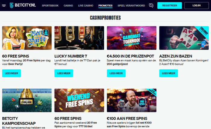 Betcity bonusaanbod gebruiken