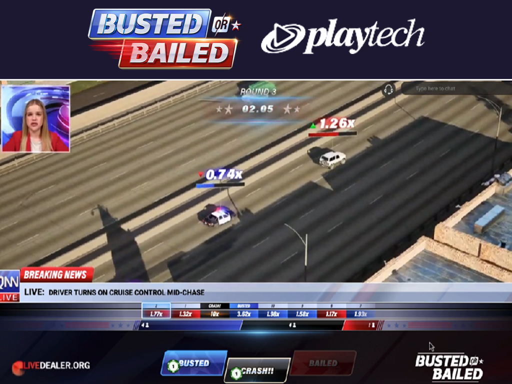 Werking van de live game show Busted or Bailed van Playtech