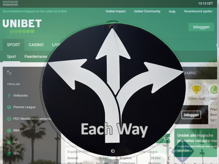 Each Way weddenschap bij Ubibet