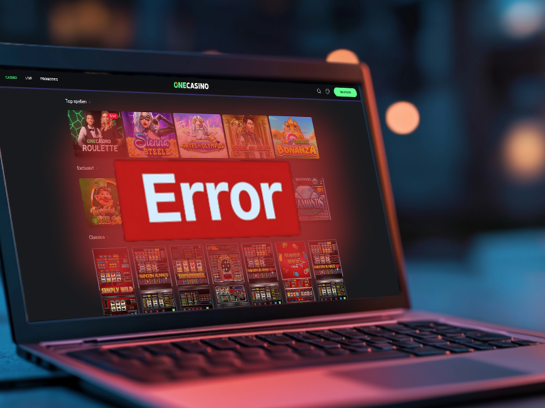 Een foutmelding bij een online casino