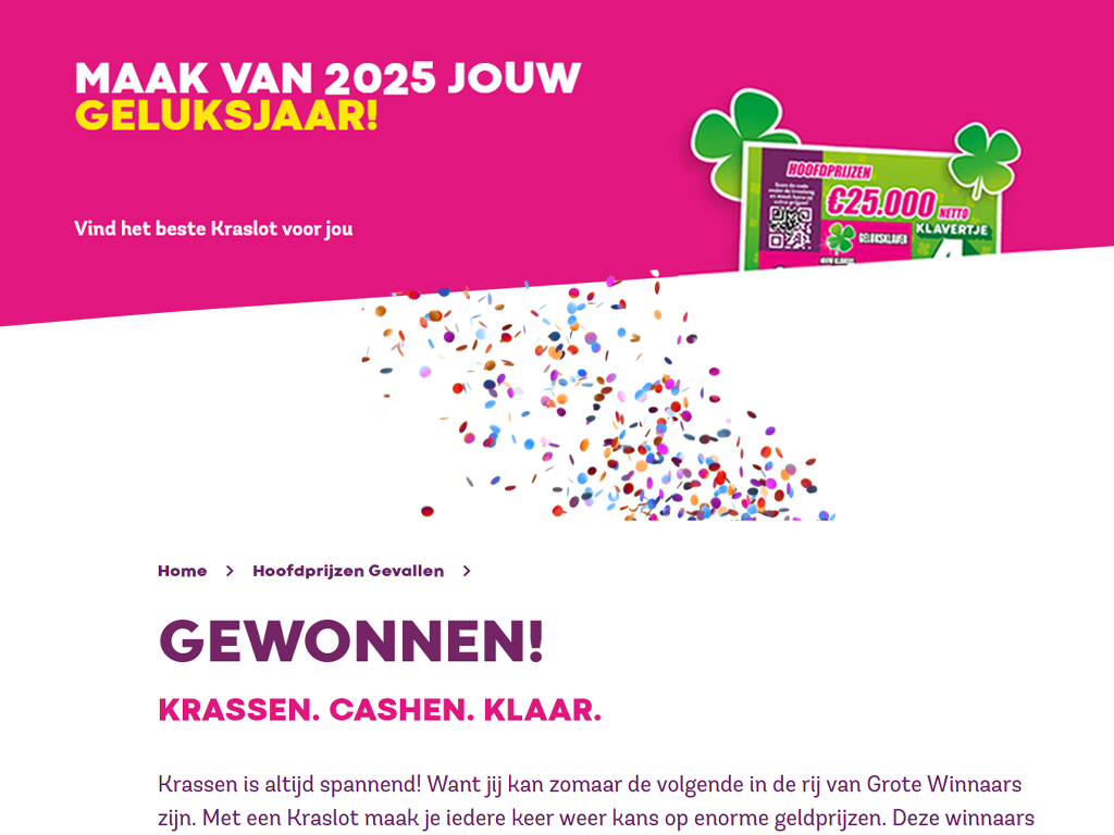 Kraslot kopen? Bekijk eerst of de hoofdprijs al is gevallen!