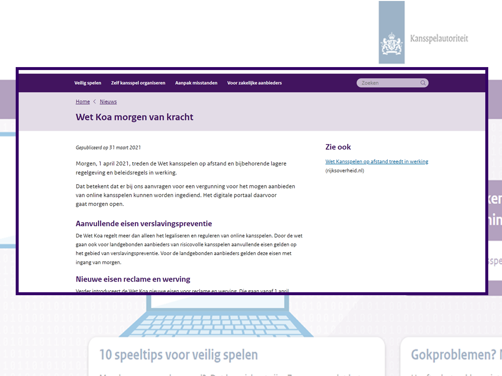 Wet kansspelen op afstand