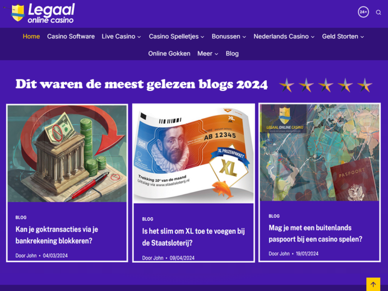 Meest gelezen Legaal Online Casino blogs van 2024