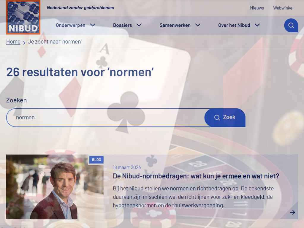 NIBUD-normen bepalen mede wat je mag vergokken