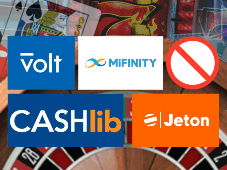 Niet gokken bij casino's met Volt, MiFinity, CASHlib of Jeton