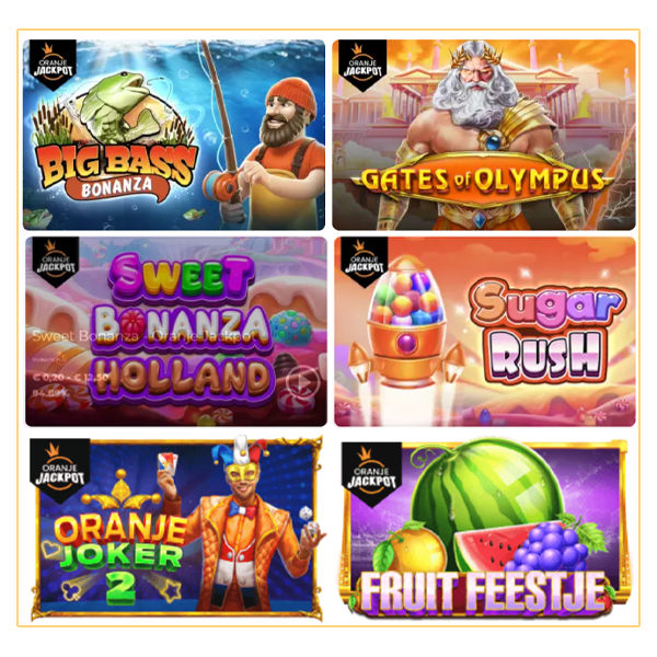 Welke spellen zijn er gekoppeld aan de Oranje Jackpot?