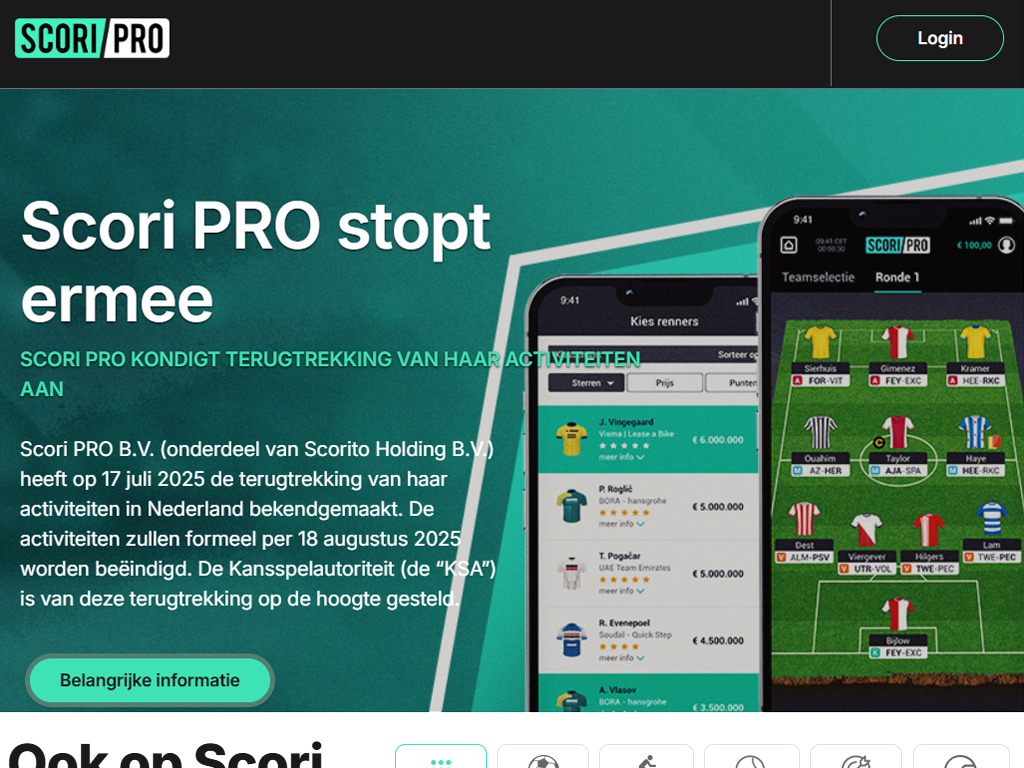 Scori PRO levert Nederlandse vergunning in