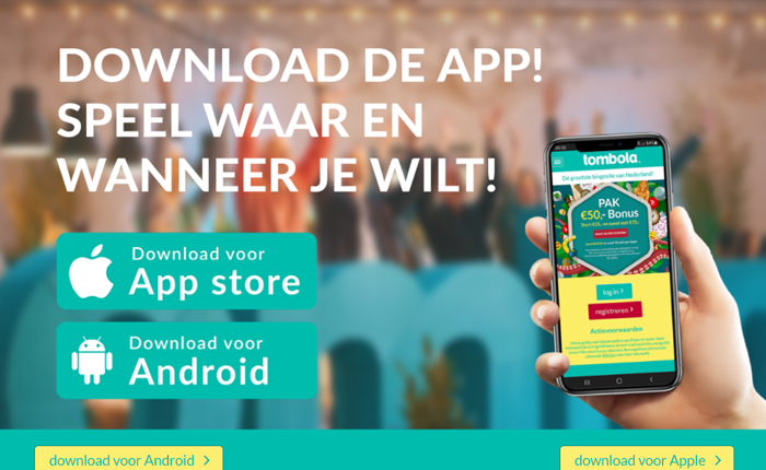 Tombola app voor mobiel spelen