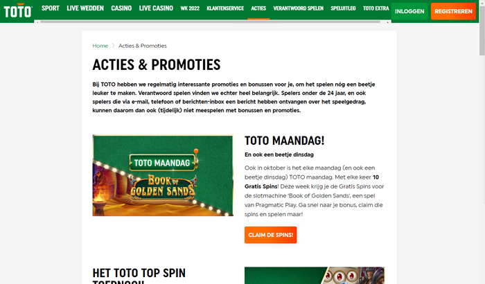 Toto Casino promoties