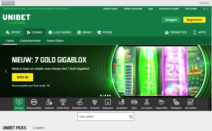 Unibet gokkasten en videoslots